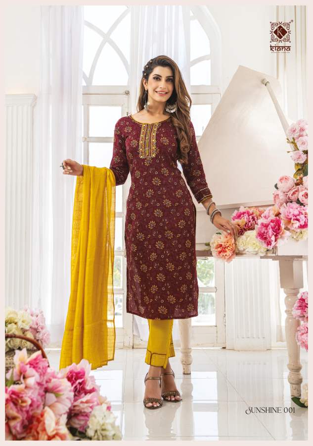 Kiana Sunshine New Designer Ethnic Wear Cotton Ready Made Collection